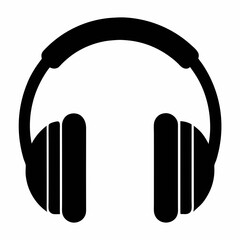 Black Headphones Silhouette Vector Art