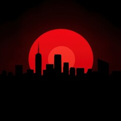 Fototapeta premium City skyline at sunset background. skyline silhouette. cityscape illustration architecture city 