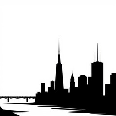 Simplified urban skyline backdrop in abstract style. skyline silhouette. cityscape illustration architecture city 
