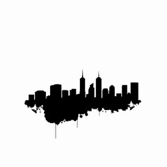 Obraz premium Skyline urban border isolated on white background. skyline silhouette. cityscape illustration architecture city 