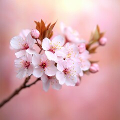 Obraz premium Delicate Pink Blossom Flowers Spring Bloom Soft Background