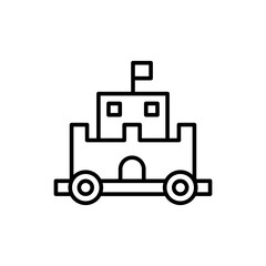 Parade castle outline icons, minimalist vector illustration ,simple transparent graphic element .Isolated on white background