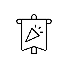 Parade flag outline icons, minimalist vector illustration ,simple transparent graphic element .Isolated on white background