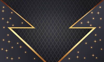 Abstract black and gold lines dot particle Sparkle luxury background. golden Bright geometric sparkle light vector design.