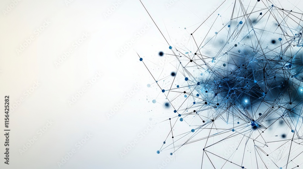 Poster electric lines interconnecting in minimalist design abstract art digital format modern environment a