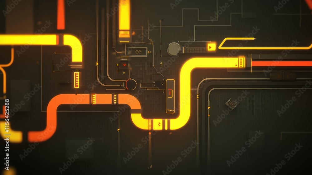Poster abstract digital flow with bright colors and modern design elements