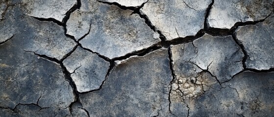 Fototapeta premium Dark grunge texture with cracked surface and subtle charcoal gray tones