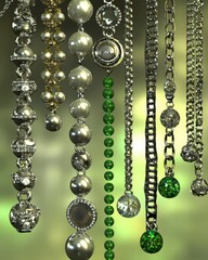 Elegant Display of Assorted Jewelry Chains and Beads