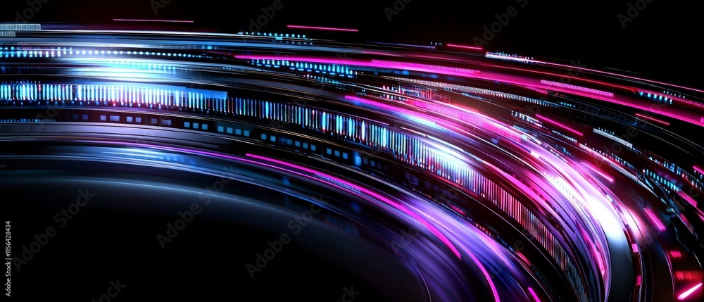 Poster futuristic abstract background glowing neon lines dynamic energy speed motion technol