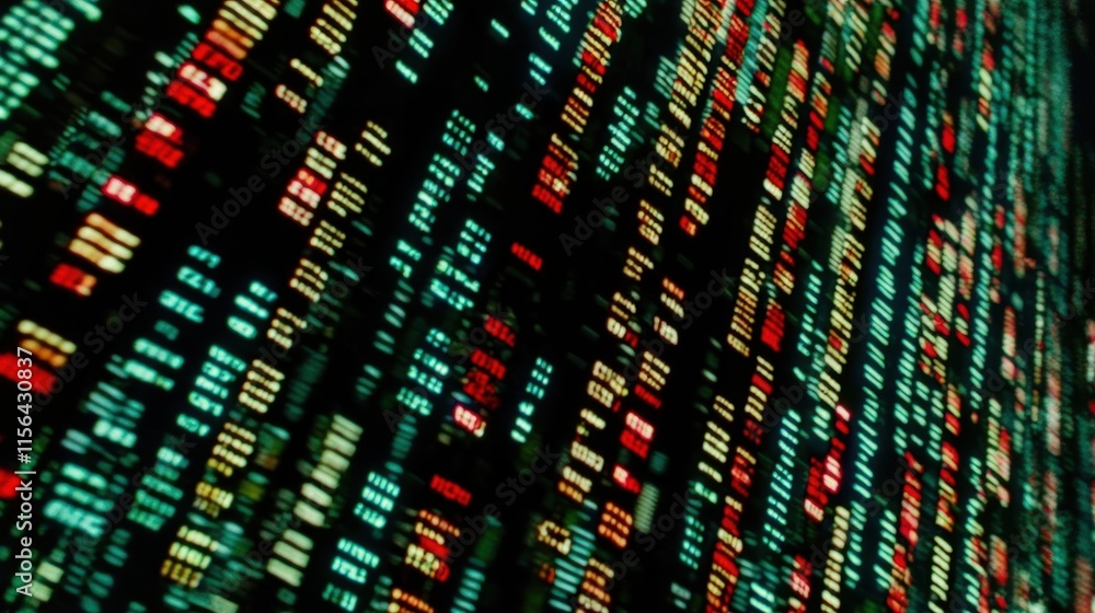 Poster colorful abstract data flow in a digital background display