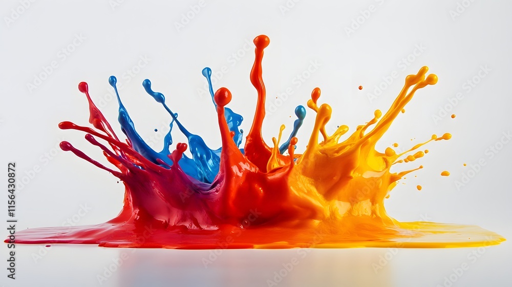 Poster vibrant colors exploding in a dynamic paint splash