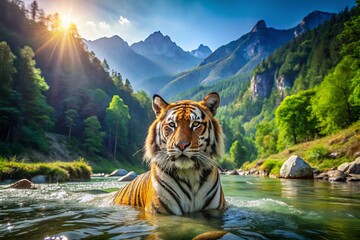 Majestic Tiger Mountain River Coolness - Rule of Thirds Photography