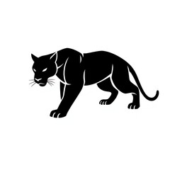 Obraz premium Black Panther Silhouette Prowling Majestically