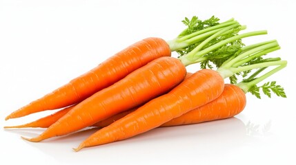 Fresh Carrots Isolated on White Background