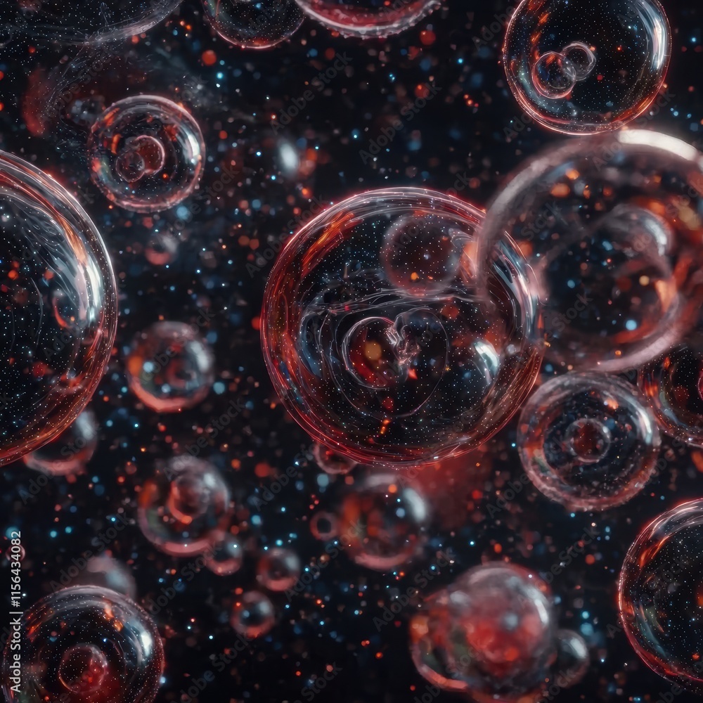 Aufkleber colorful abstract background with floating bubbles in space