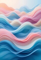Abstract Pastel Waves Flowing Seamlessly