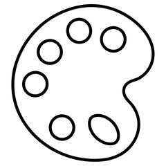 Art Palette Line Art Vector Illustration