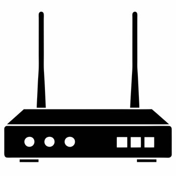 black router with antennas clip art preview