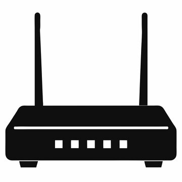 black router with antennas clip art preview