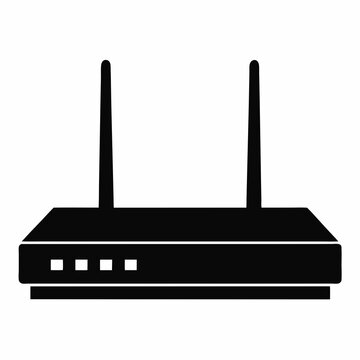 black router with antennas clip art preview