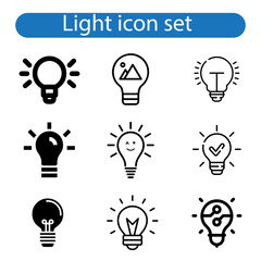 lamp light icon set vector art illustration, simple, elegant for graphic design needs..