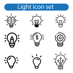 lamp light icon set vector art illustration, simple, elegant for graphic design needs..