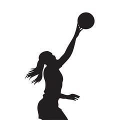 woman playing basketball silhouette black fill vector