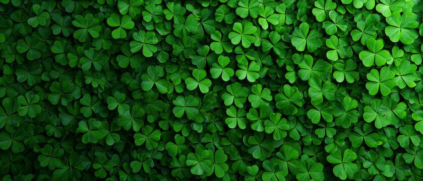 Lush Green Clover Leaf Background Texture  Nature Pattern  St  Patrick s Day  Spring  Irel