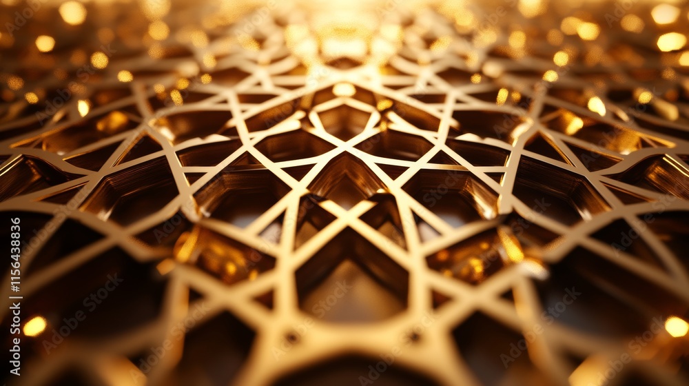 Poster a gold patterned surface with many small squares. the pattern is very intricate
