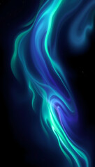 A radiant aurora borealis effect with flowing green and purple streaks, glowing vividly against a solid black background. Perfect for mystical compositions.
