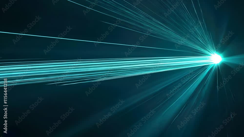 Poster abstract light rays and bright glow on dark background for creative use