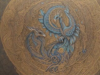 thai style painting on wall