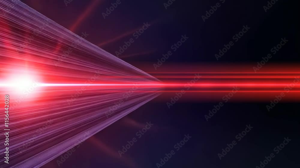 Poster vibrant red light burst in dark space with rays and dynamic motion effects