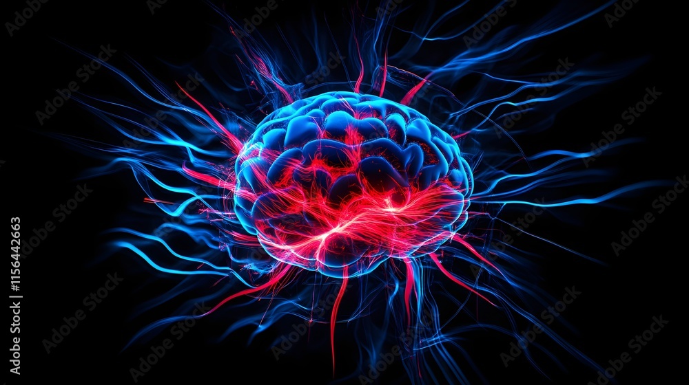 Poster abstract brain energy neural network visualization