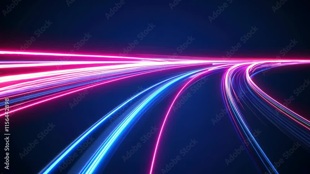 Poster vibrant stream of light in dynamic motion with abstract energy trails