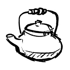 Illustration of an Japan Streetfood Teapot Handdrawn