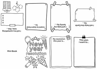 Create a fun New Year Resolution Minibook! Kids can set goals, color, and design their own minibook. Perfect for classroom activities, homeschool projects, or family crafting time.