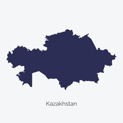 Fototapeta premium Kazakhstan country map. Vector, illustration.