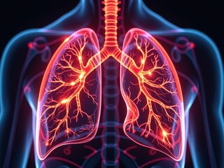 Human Lungs Anatomy Respiratory System Bronchi Alveoli Healthcare Medical Science Illustration