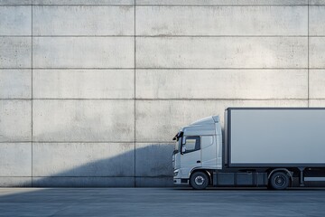 Fototapeta premium side view of shipping truck with sleek polished surface