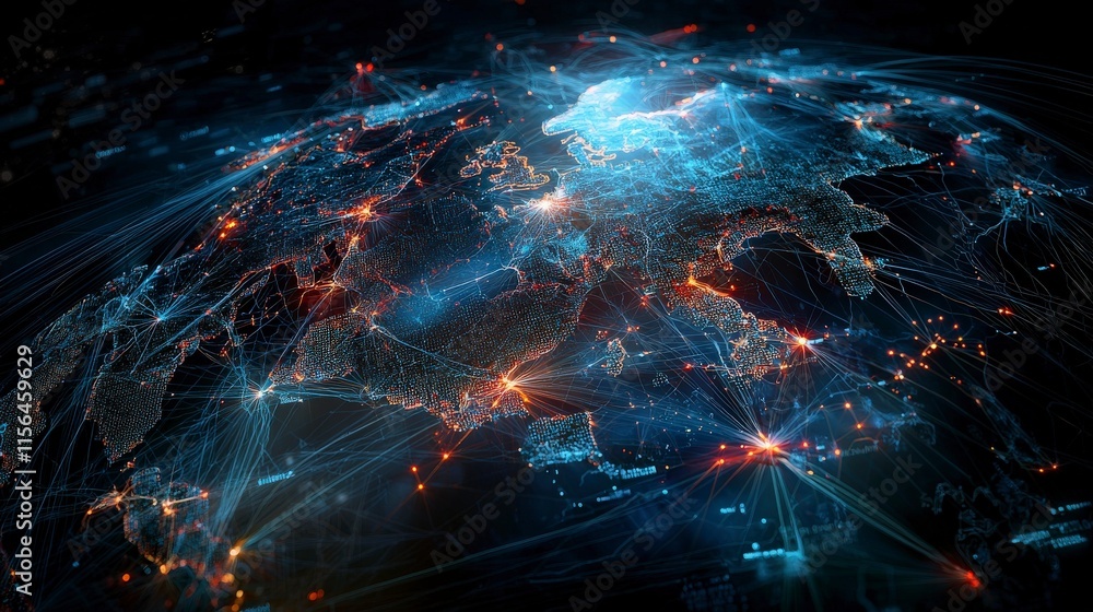 Poster Brexit impact visualization analyzing changes across europe digital map modern technology data environment global viewpoint