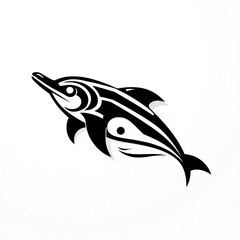 Stylized Dolphin Tribal Design Aquatic Marine Life