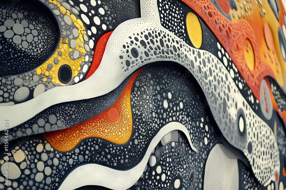 Poster a captivating abstract artwork featuring bold colors and intricate textures, creating a dynamic wave