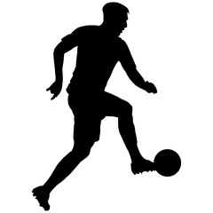 Dynamic Male Soccer Player Silhouette Vector for Sports Design