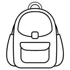Backpack Line Art Vector Design