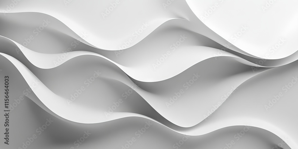 Poster minimalistic abstract background with white wavy paper texture and soft shadows, perfect for modern 