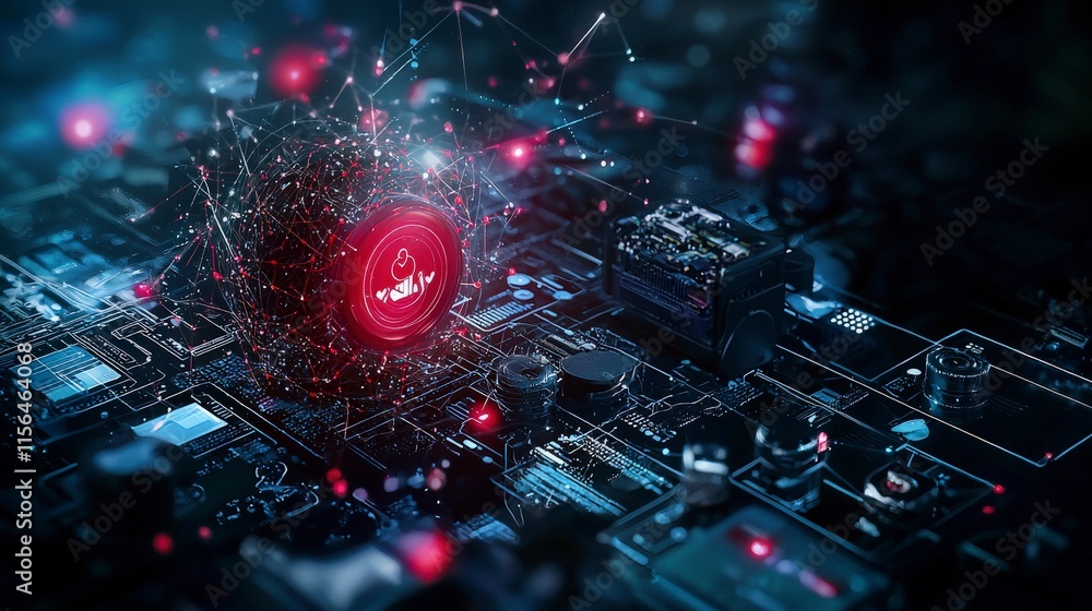 Poster digital influencer collaboration event virtual space graphic display tech environment futuristic vie