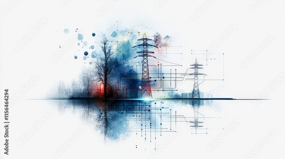 Poster modernization process visualization digital art urban environment abstract viewpoint minimalist conc