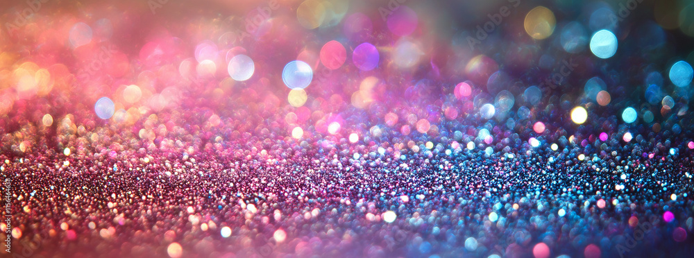 Aufkleber pastel rainbow glitter background featuring a soft bokeh effect, creating an enchanting and dreamy a