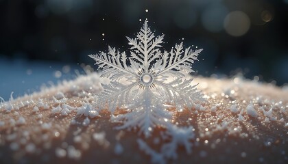 Intricate Snowflake Rests Gently On Winter Skin